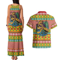 Hawaiian Pineapples Skull Couples Matching Tank Maxi Dress and Hawaiian Shirt Mele Kalikimaka Palaka Quilt Pattern LT9 - Polynesian Pride