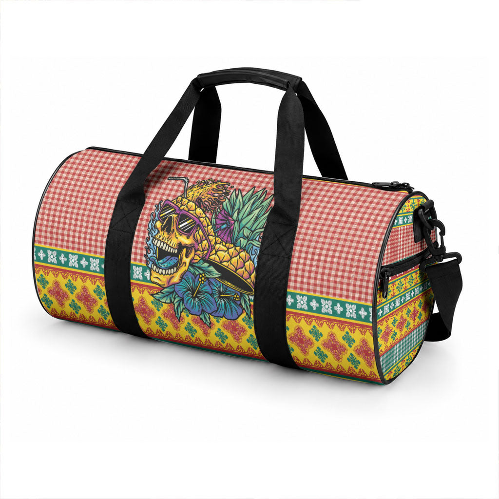 Hawaiian Pineapples Skull Duffle Bag Mele Kalikimaka Palaka Quilt Pattern LT9 - Polynesian Pride