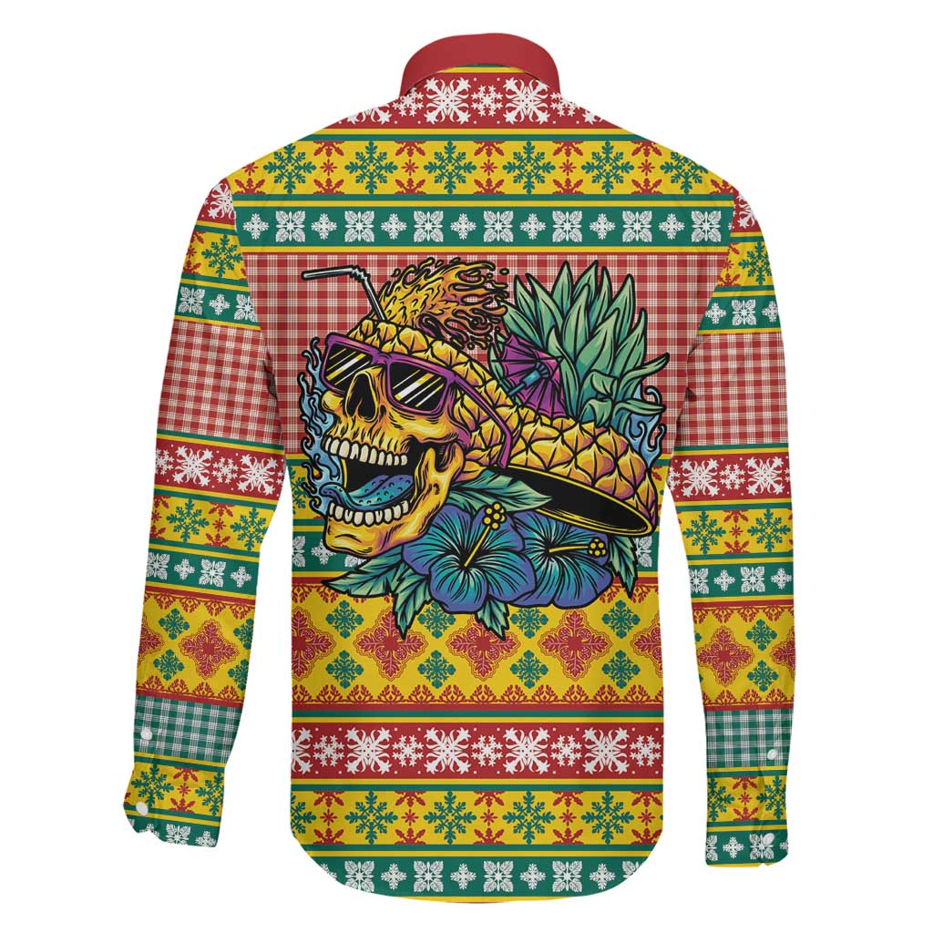 Hawaiian Pineapples Skull Family Matching Puletasi and Hawaiian Shirt Mele Kalikimaka Palaka Quilt Pattern LT9 - Polynesian Pride