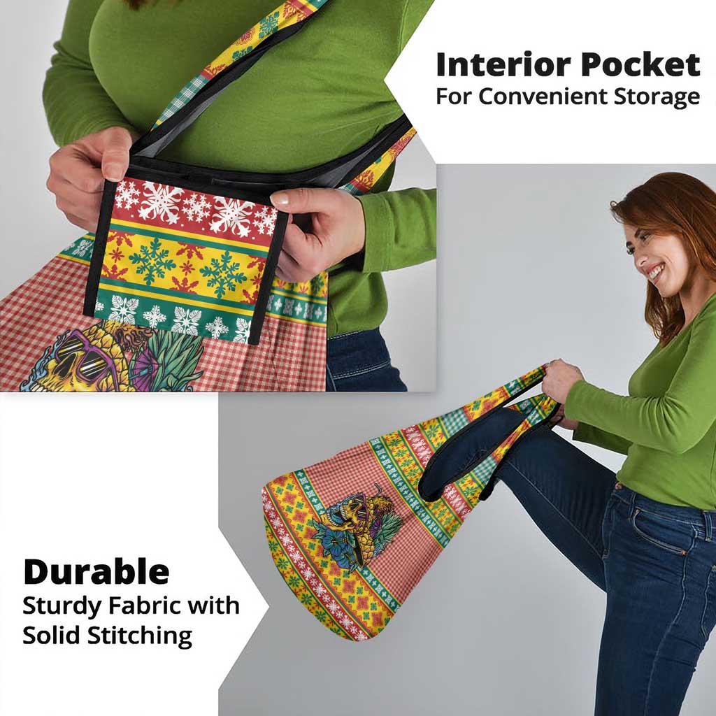 Hawaiian Pineapples Skull Grocery Bag Mele Kalikimaka Palaka Quilt Pattern - Polynesian Pride