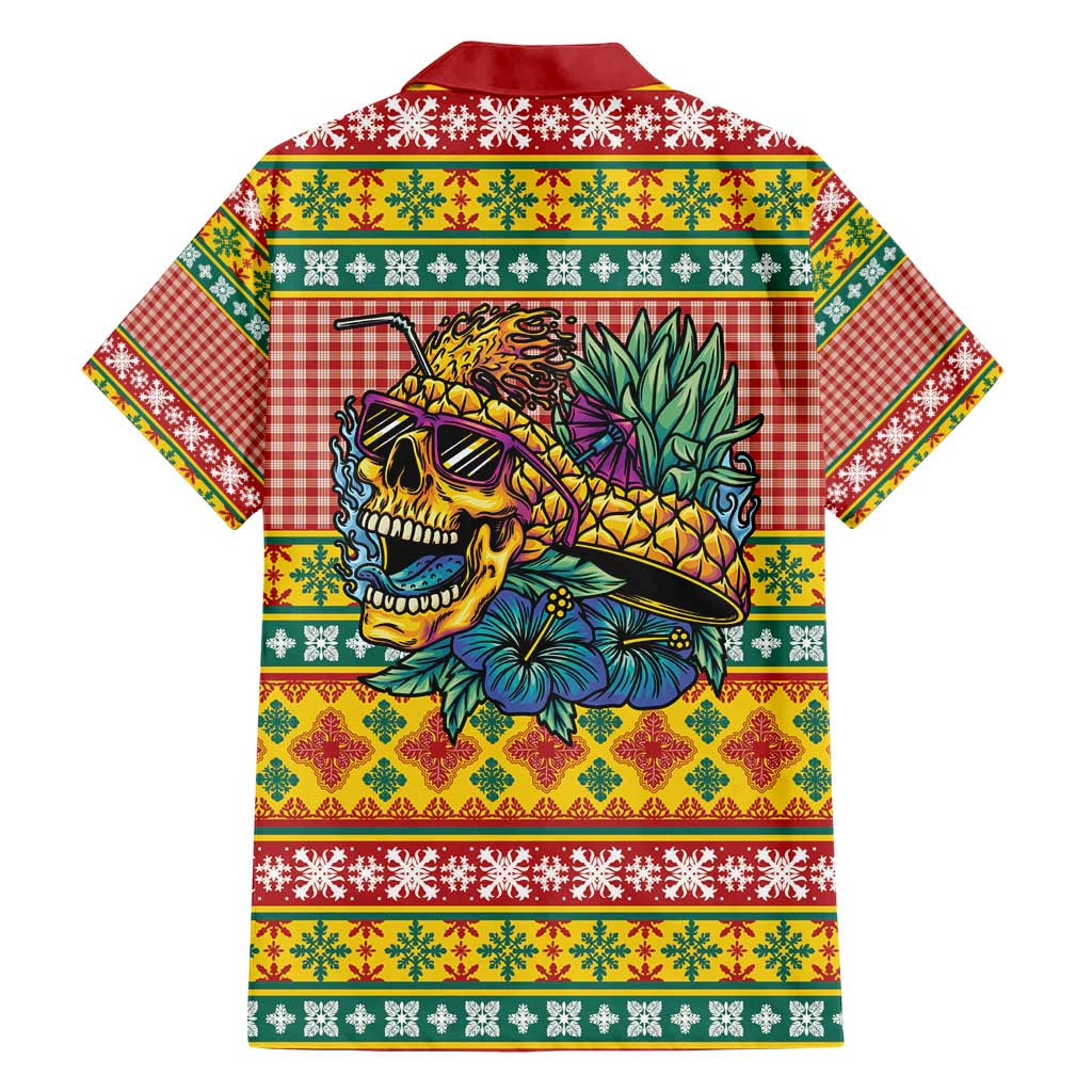 Hawaiian Pineapples Skull Hawaiian Shirt Mele Kalikimaka Palaka Quilt Pattern - Polynesian Pride