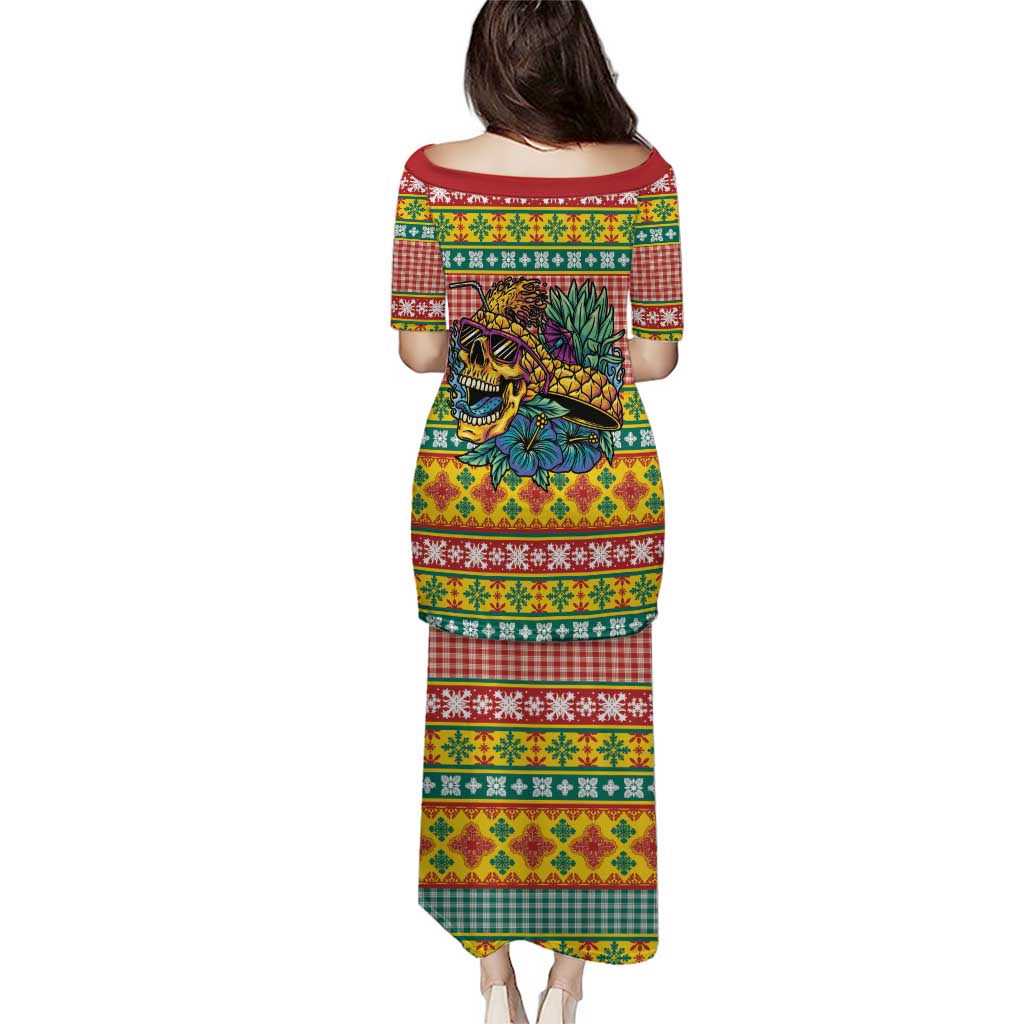 Hawaiian Pineapples Skull Puletasi Mele Kalikimaka Palaka Quilt Pattern - Polynesian Pride