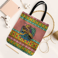 Hawaiian Pineapples Skull Tote Bag Mele Kalikimaka Palaka Quilt Pattern - Polynesian Pride