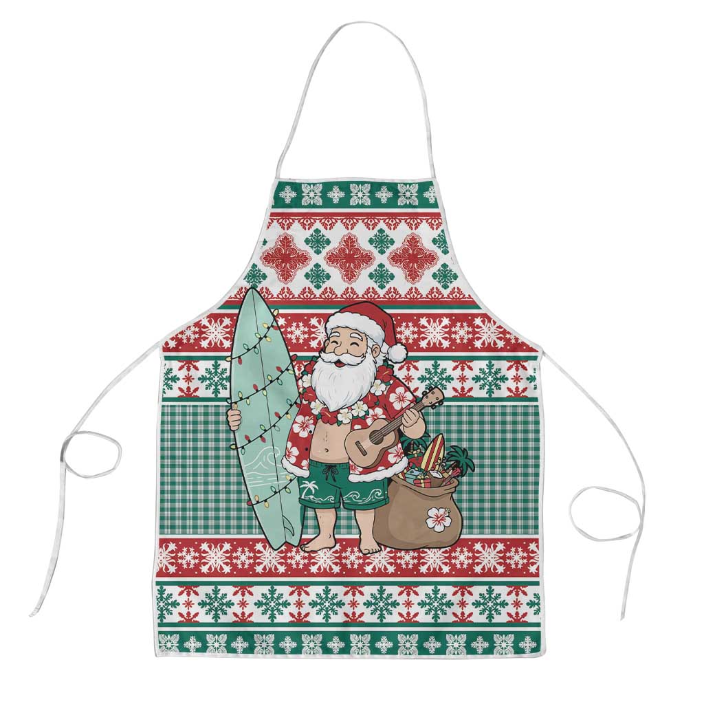 Hawaiian Funny Santa Surf Apron Mele Kalikimaka Palaka Quilt Pattern - Polynesian Pride