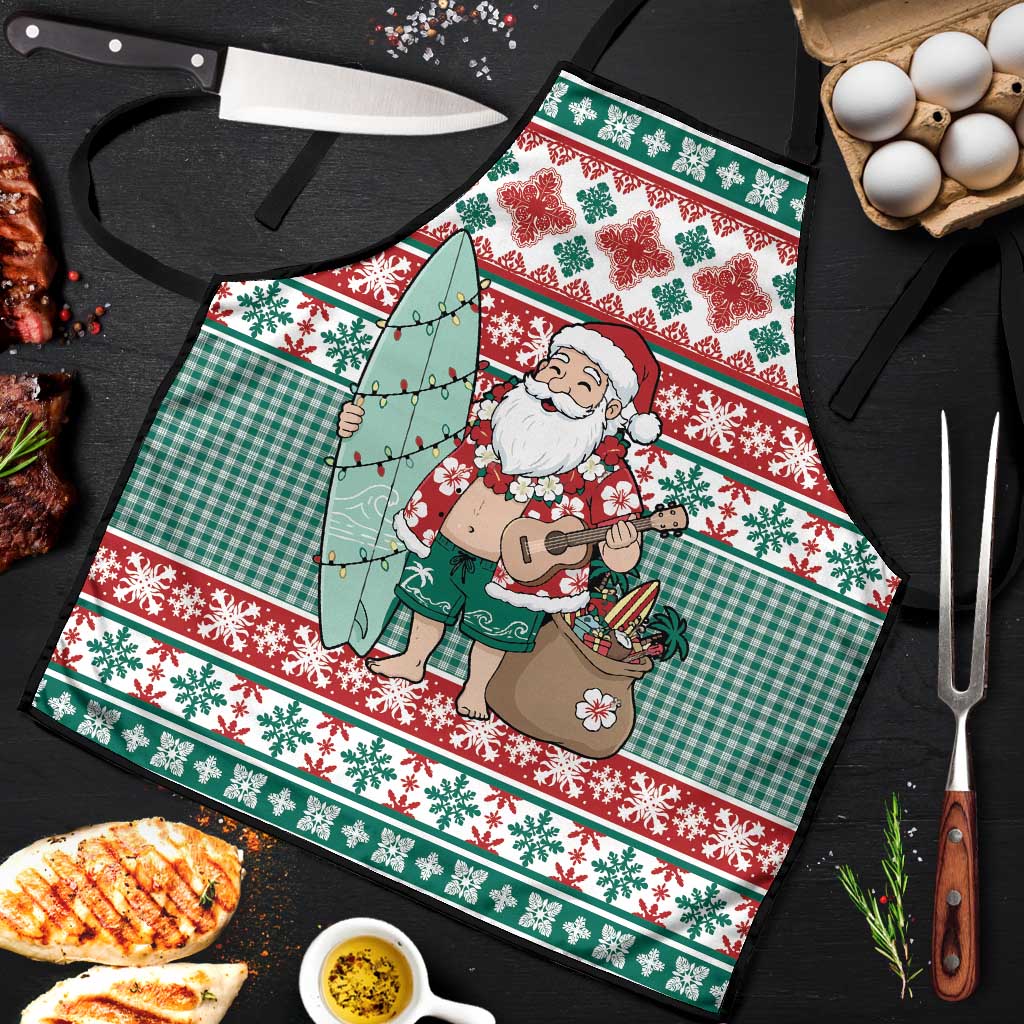 Hawaiian Funny Santa Surf Apron Mele Kalikimaka Palaka Quilt Pattern - Polynesian Pride