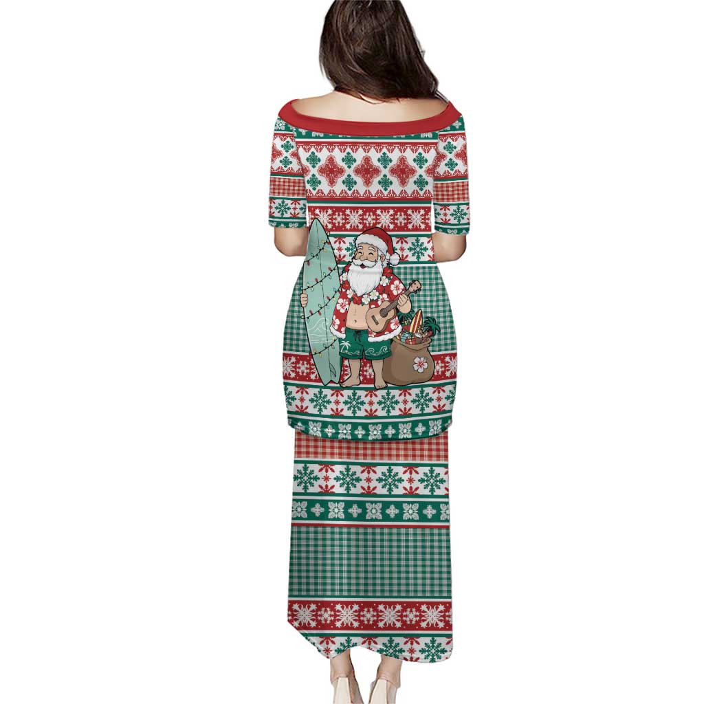 Hawaiian Funny Santa Surf Puletasi Mele Kalikimaka Palaka Quilt Pattern - Polynesian Pride