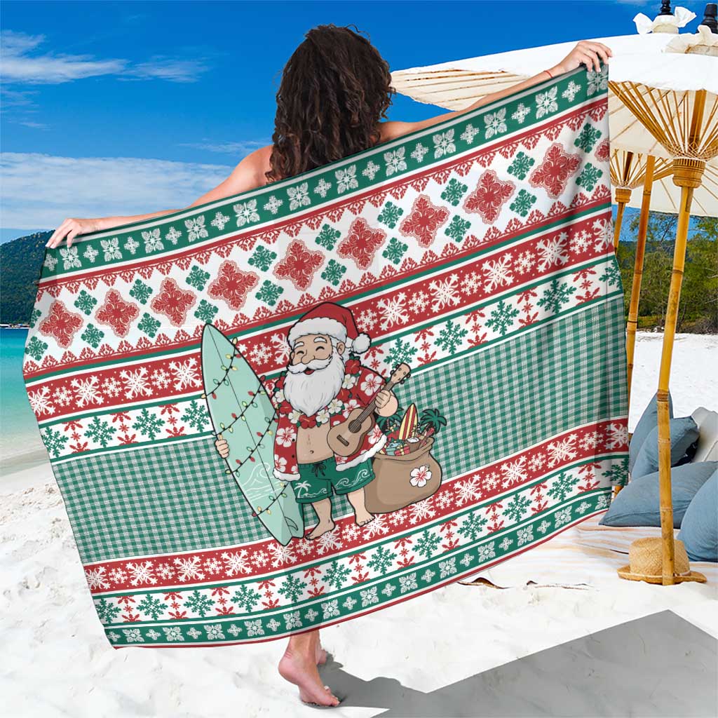 Hawaiian Funny Santa Surf Sarong Mele Kalikimaka Palaka Quilt Pattern - Polynesian Pride