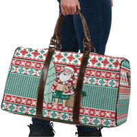 Hawaiian Funny Santa Surf Travel Bag Mele Kalikimaka Palaka Quilt Pattern - Polynesian Pride