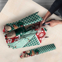 Hawaiian Funny Santa Surf Umbrella Mele Kalikimaka Palaka Quilt Pattern - Polynesian Pride