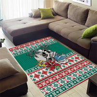 Hawaiian Skull Surfs Area Rug Mele Kalikimaka Palaka Quilt Pattern - Polynesian Pride