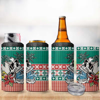 Hawaiian Skull Surfs 4 in 1 Can Cooler Tumbler Mele Kalikimaka Palaka Quilt Pattern - Polynesian Pride