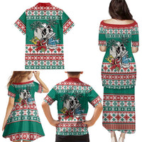 Hawaiian Skull Surfs Family Matching Puletasi and Hawaiian Shirt Mele Kalikimaka Palaka Quilt Pattern LT9 - Polynesian Pride