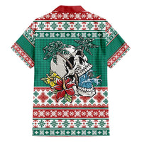 Hawaiian Skull Surfs Hawaiian Shirt Mele Kalikimaka Palaka Quilt Pattern - Polynesian Pride