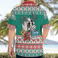 Hawaiian Skull Surfs Hawaiian Shirt Mele Kalikimaka Palaka Quilt Pattern - Polynesian Pride