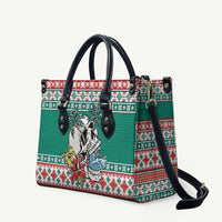 Hawaiian Skull Surfs Leather Bag Mele Kalikimaka Palaka Quilt Pattern - Polynesian Pride