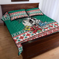 Hawaiian Skull Surfs Quilt Bed Set Mele Kalikimaka Palaka Quilt Pattern - Polynesian Pride