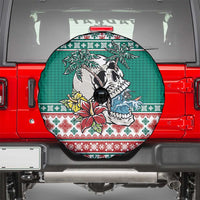 Hawaiian Skull Surfs Spare Tire Cover Mele Kalikimaka Palaka Quilt Pattern - Polynesian Pride