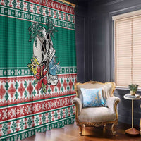 Hawaiian Skull Surfs Window Curtain Mele Kalikimaka Palaka Quilt Pattern - Polynesian Pride