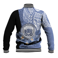 Aloha Vintage Hawaii Tribal Baseball Jacket Blue Style LT9 - Polynesian Pride
