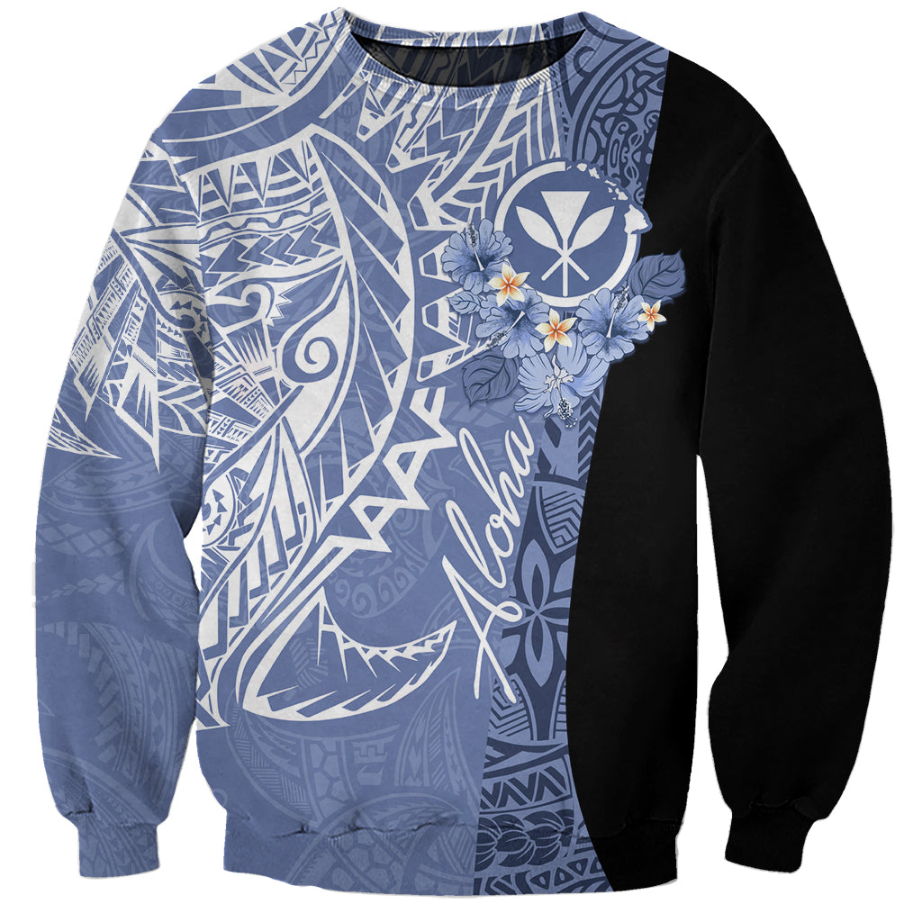 Aloha Vintage Hawaii Tribal Sweatshirt Blue Style LT9 Unisex Blue - Polynesian Pride