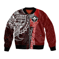 Aloha Vintage Hawaii Tribal Bomber Jacket Red Style LT9 Unisex Red - Polynesian Pride