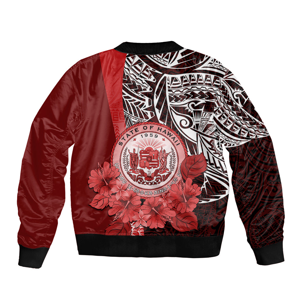 Aloha Vintage Hawaii Tribal Bomber Jacket Red Style LT9 - Polynesian Pride