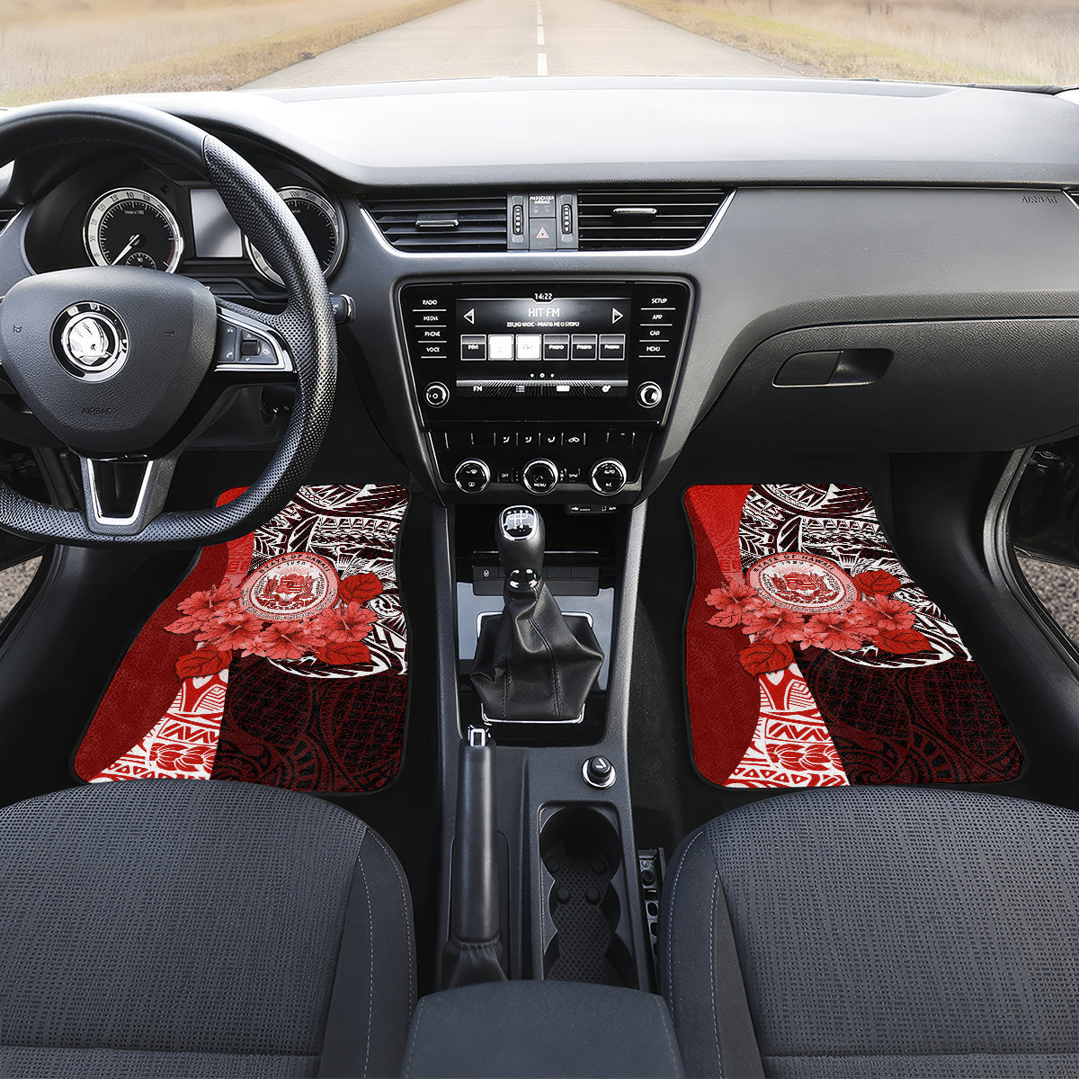 Aloha Vintage Hawaii Tribal Car Mats Red Style LT9 - Polynesian Pride
