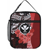Aloha Vintage Hawaii Tribal Lunch Bag Red Style LT9 10.2 × 8.3 × 4.3 inch Red - Polynesian Pride