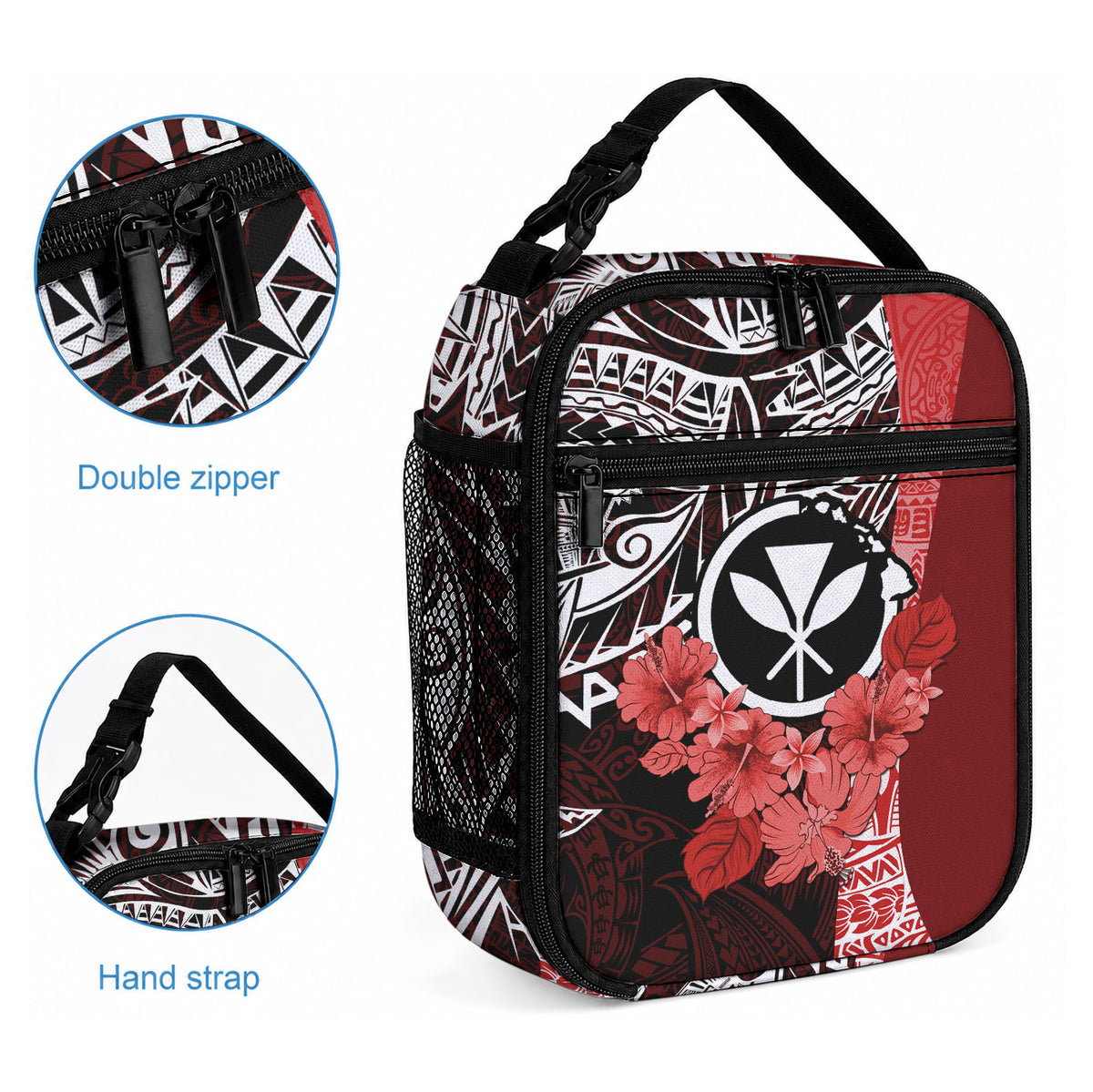 Aloha Vintage Hawaii Tribal Lunch Bag Red Style LT9 - Polynesian Pride