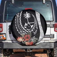 Hafa Adai Guam Spare Tire Cover Tropical Flowers with Polynesian Pattern LT9 - Polynesian Pride