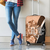 Bula Fiji Vintage Fijian Masi Pattern Luggage Cover Peach Fuzz Unique LT9 - Polynesian Pride