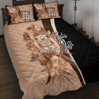 Bula Fiji Vintage Fijian Masi Pattern Quilt Bed Set Peach Fuzz Unique LT9 - Polynesian Pride