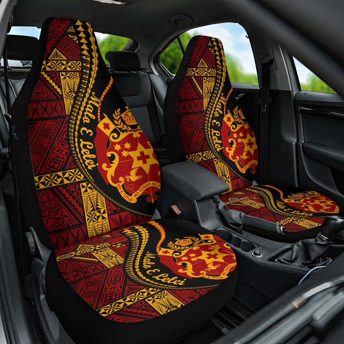 Vintage Tonga Malo E Lelei Ngatu Pattern Car Seat Cover LT9 One Size Red - Polynesian Pride