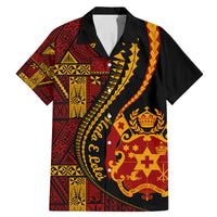 Vintage Tonga Malo E Lelei Ngatu Pattern Family Matching Mermaid Dress and Hawaiian Shirt LT9 Dad's Shirt - Short Sleeve Red - Polynesian Pride