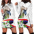 Philippines Eagle and Sampaguita Flowers Hoodie Dress Polynesian Pattern