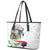 Philippines Eagle and Sampaguita Flowers Leather Tote Bag Polynesian Pattern