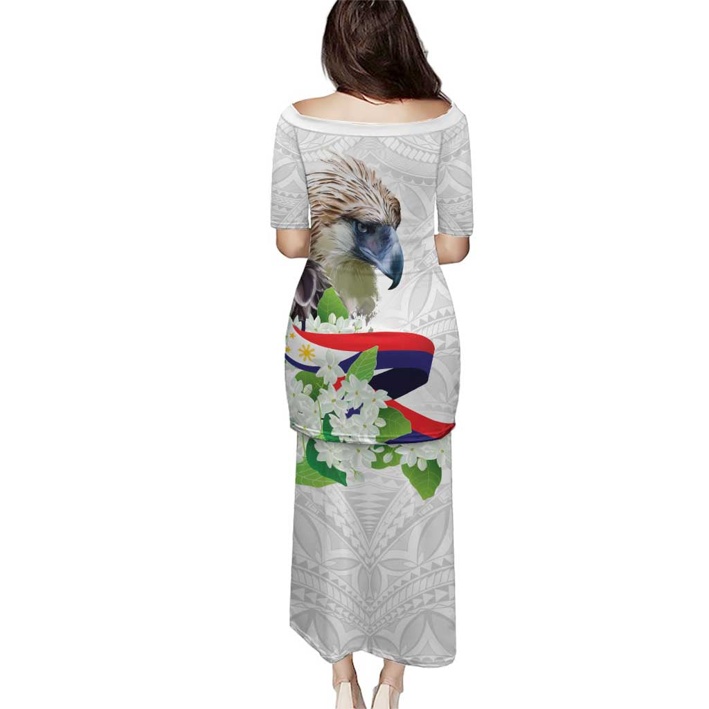 Philippines Eagle and Sampaguita Flowers Puletasi Polynesian Pattern LT9 - Polynesian Pride