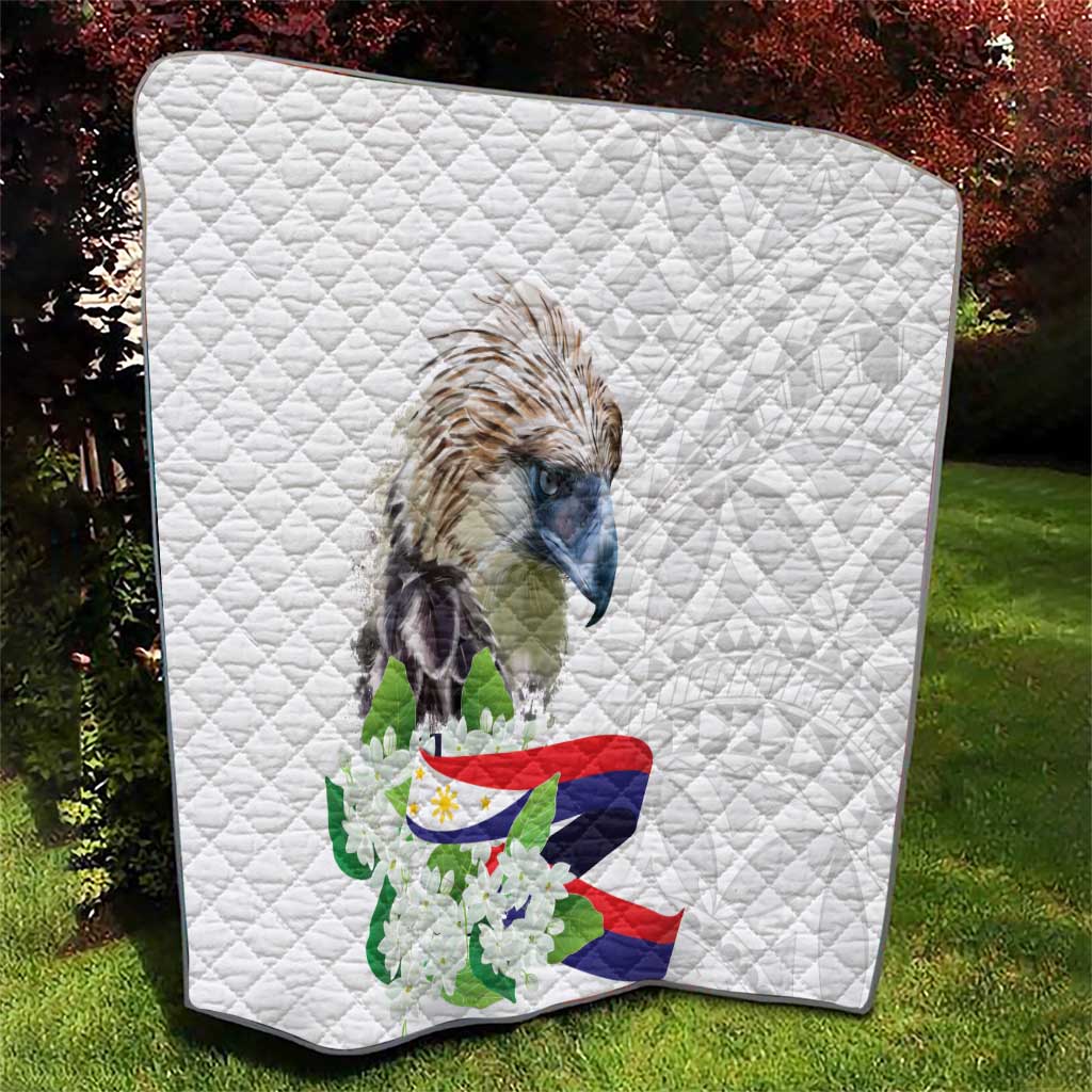 Philippines Eagle and Sampaguita Flowers Quilt Polynesian Pattern