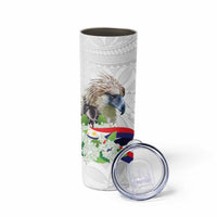 Philippines Eagle and Sampaguita Flowers Skinny Tumbler Polynesian Pattern LT9 - Polynesian Pride