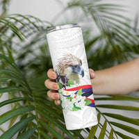 Philippines Eagle and Sampaguita Flowers Skinny Tumbler Polynesian Pattern LT9 - Polynesian Pride