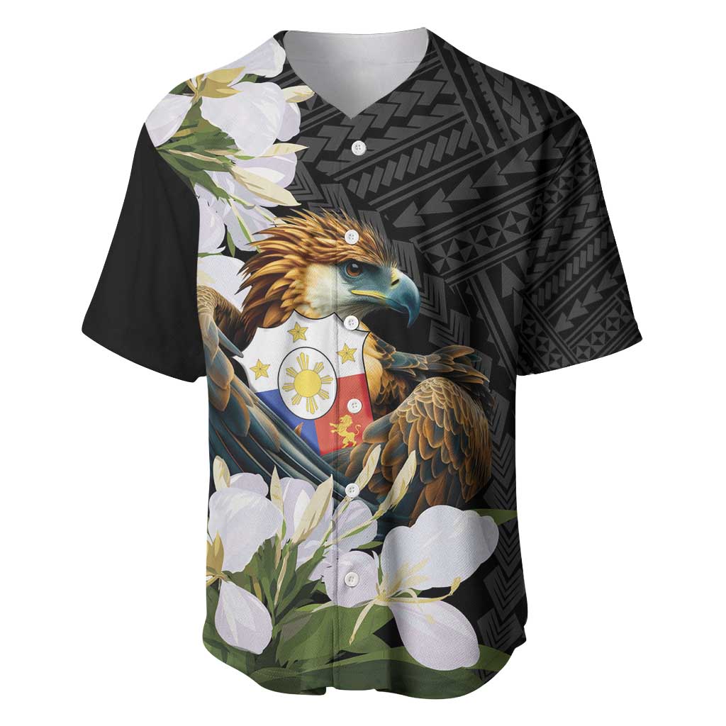 Philippines Eagle with Coat Of Arm Baseball Jersey Simple Sampaguita Jasmine