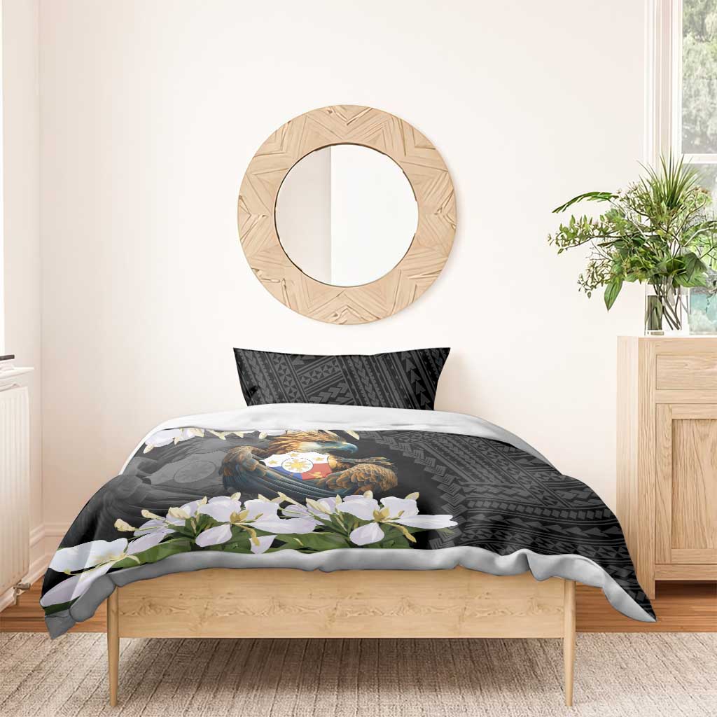 Philippines Eagle with Coat Of Arm Bedding Set Simple Sampaguita Jasmine