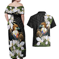 Philippines Eagle with Coat Of Arm Couples Matching Off Shoulder Maxi Dress and Hawaiian Shirt Simple Sampaguita Jasmine LT9 - Polynesian Pride