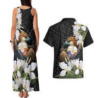 Philippines Eagle with Coat Of Arm Couples Matching Tank Maxi Dress and Hawaiian Shirt Simple Sampaguita Jasmine
