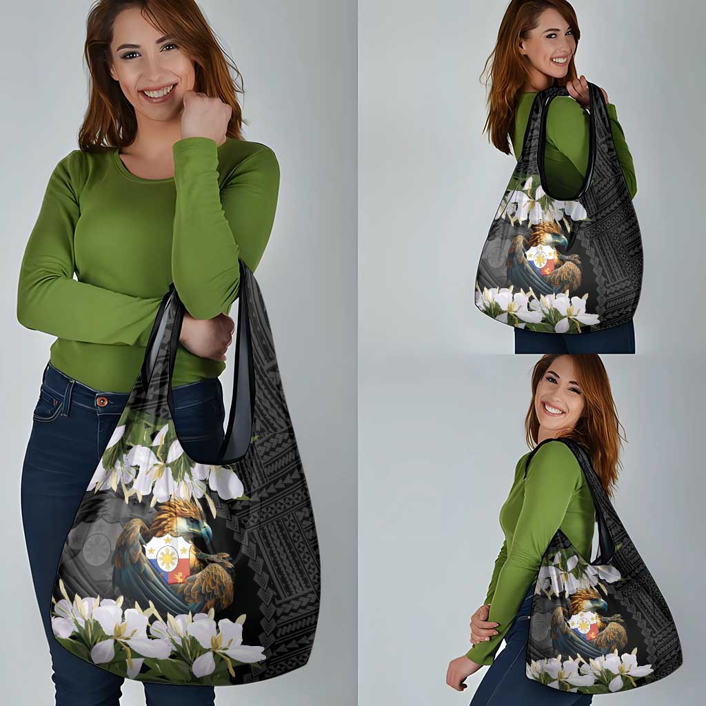 Philippines Eagle with Coat Of Arm Grocery Bag Simple Sampaguita Jasmine