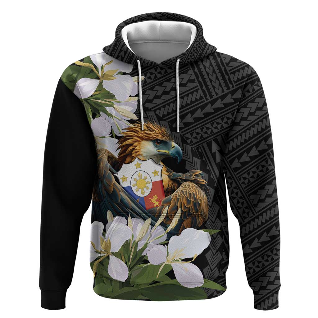 Philippines Eagle with Coat Of Arm Hoodie Simple Sampaguita Jasmine