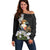 Philippines Eagle with Coat Of Arm Off Shoulder Sweater Simple Sampaguita Jasmine