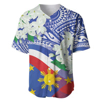 Philippines Flag Baseball Jersey Sampaguita Jasmine with Polynesian Tribal