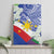 Philippines Flag Canvas Wall Art Sampaguita Jasmine with Polynesian Tribal