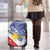 Philippines Flag Luggage Cover Sampaguita Jasmine with Polynesian Tribal